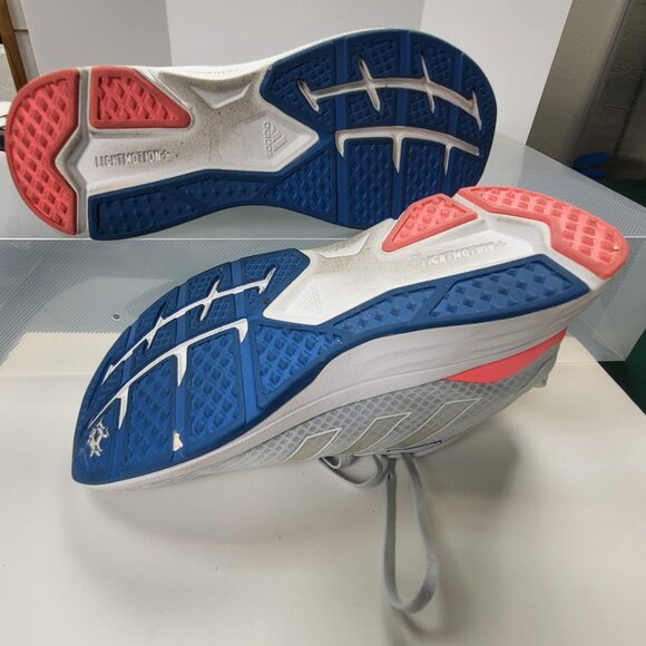 Adidas ladies white sneakers with blue and orange accents hard to find size 10.5 - Picture 5 of 5